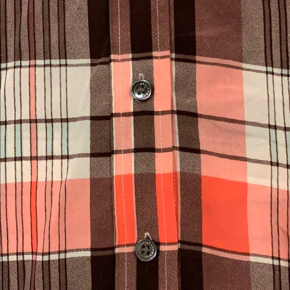 Equipment | Pink, Brown, & White Plaid Shirt Dress - Picture 4 of 6